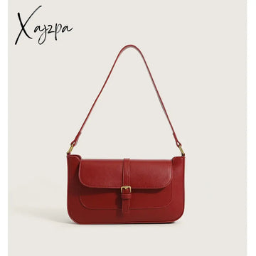 Red Leather Shoulder Bags For Women Fashion Handbags For Women Designer Luxury Small Female Bags Ladies Purse